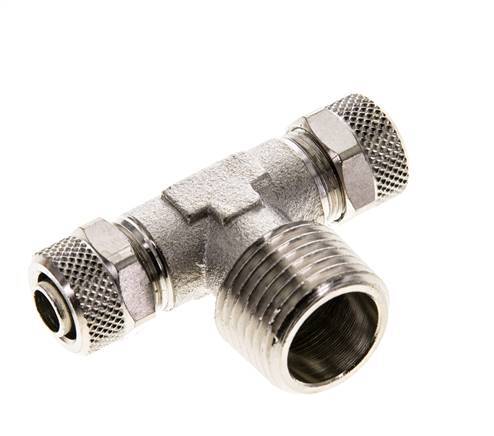 10x8 & R1/2'' Vernikkeld Messing T-Opsteekkoppeling Buitendraad