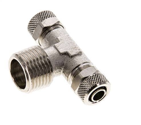 10x8 & R1/2'' Vernikkeld Messing T-Opsteekkoppeling Buitendraad