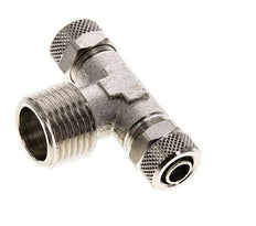 10x8 & R1/2'' Vernikkeld Messing T-Opsteekkoppeling Buitendraad