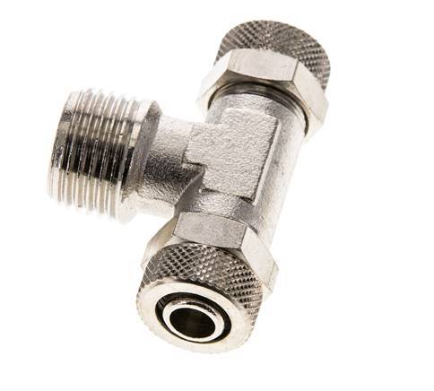 12x10 & R1/2'' Vernikkeld Messing T-Opsteekkoppeling Buitendraad