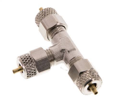 4x2 Vernikkeld Messing T-Opsteekkoppeling [2 Stuks]