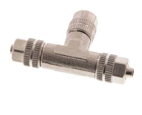 4.3x3 Vernikkeld Messing T-Opsteekkoppeling [2 Stuks]