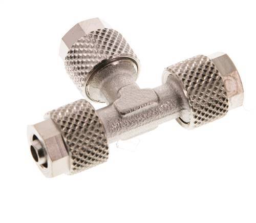 6x4 Vernikkeld Messing T-Opsteekkoppeling [2 Stuks]
