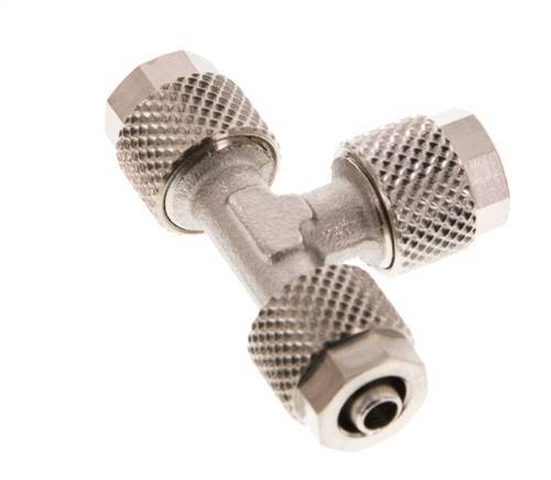 6x4 Vernikkeld Messing T-Opsteekkoppeling [2 Stuks]