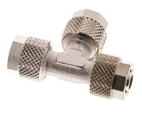 8x6 Vernikkeld Messing T-Opsteekkoppeling [2 Stuks]