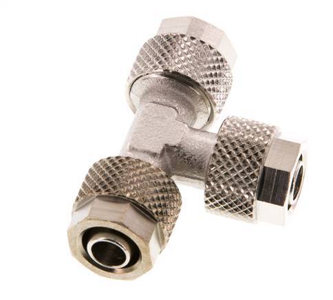 8x6 Vernikkeld Messing T-Opsteekkoppeling [2 Stuks]