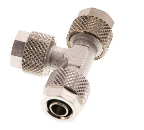 8x6 Vernikkeld Messing T-Opsteekkoppeling [2 Stuks]