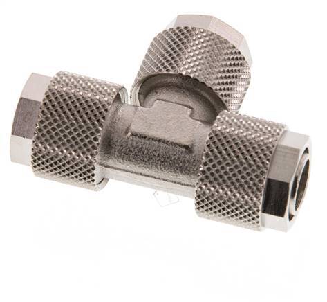 12x10 Vernikkeld Messing T-Opsteekkoppeling