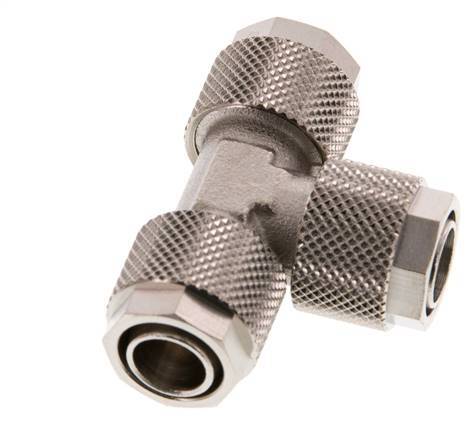 12x10 Vernikkeld Messing T-Opsteekkoppeling