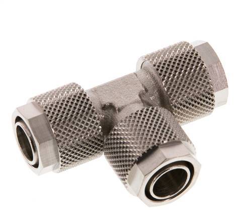 12x10 Vernikkeld Messing T-Opsteekkoppeling