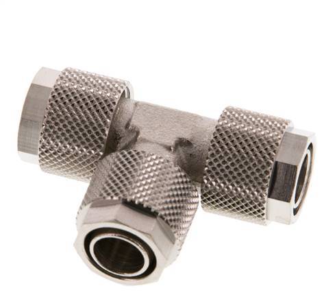 12x10 Vernikkeld Messing T-Opsteekkoppeling