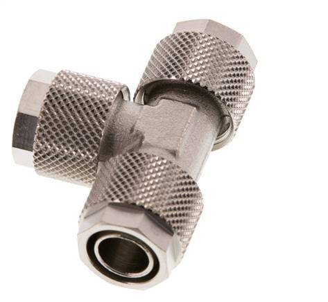 12x10 Vernikkeld Messing T-Opsteekkoppeling