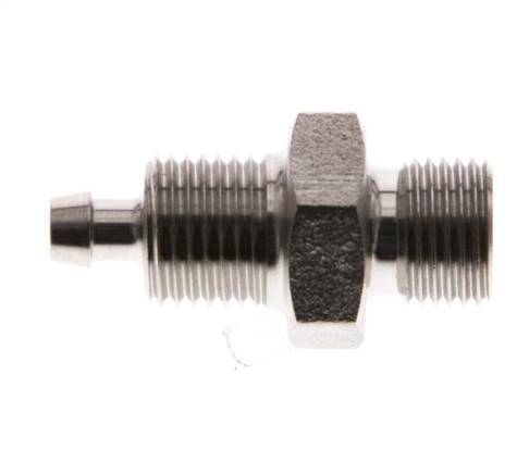 6x4 & G1/8'' RVS 1.4571 Rechte Opsteekkoppeling Buitendraad