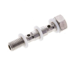 Banjobout 2-weg RVS M5 Buitendraad PTFE 27mm