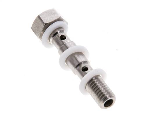 Banjobout 2-weg RVS M5 Buitendraad PTFE 27mm