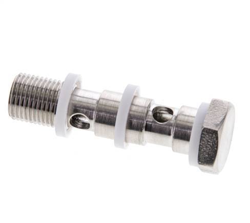 Banjobout 2-weg RVS G1/8'' Buitendraad PTFE 40mm
