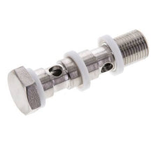Banjobout 2-weg RVS G1/8'' Buitendraad PTFE 40mm