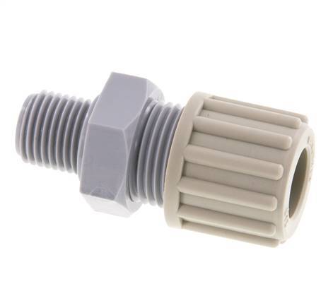 12x10mm & G1/4'' PA Rechte Knelfitting Buitendraad 10bar