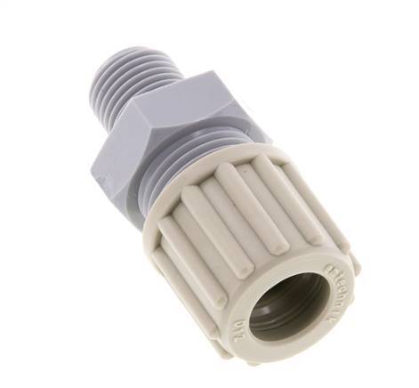 12x10mm & G1/4'' PA Rechte Knelfitting Buitendraad 10bar