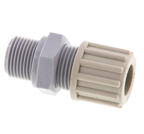 12x10mm & G3/8'' PA Rechte Knelfitting Buitendraad 10bar