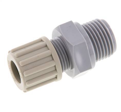 12x10mm & G1/2'' PA Rechte Knelfitting Buitendraad 10bar