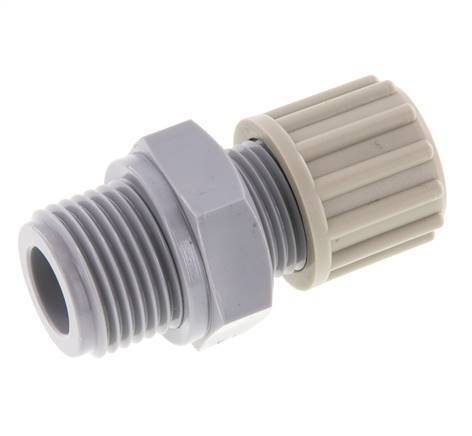 12x10mm & G1/2'' PA Rechte Knelfitting Buitendraad 10bar