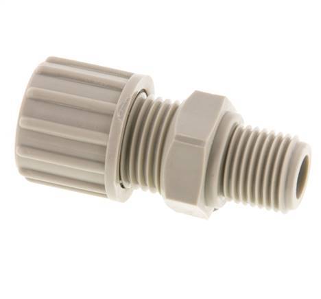 10x8mm & G1/4'' PP Rechte Knelfitting Buitendraad 10bar