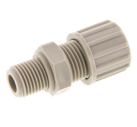 10x8mm & G1/4'' PP Rechte Knelfitting Buitendraad 10bar