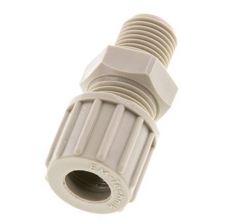 10x8mm & G1/4'' PP Rechte Knelfitting Buitendraad 10bar