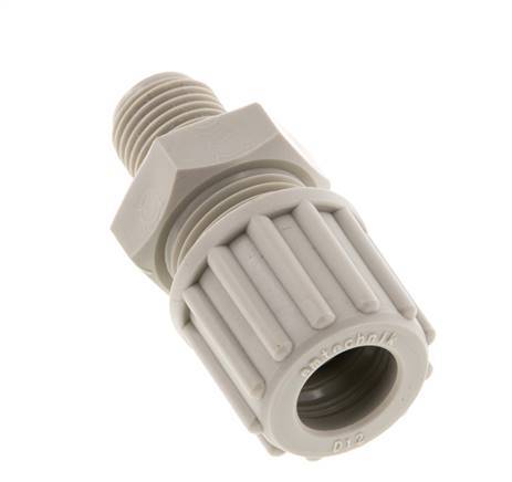 12x9mm & G1/4'' PP Rechte Knelfitting Buitendraad 10bar