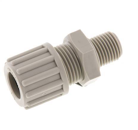 12x10mm & G1/4'' PP Rechte Knelfitting Buitendraad 10bar