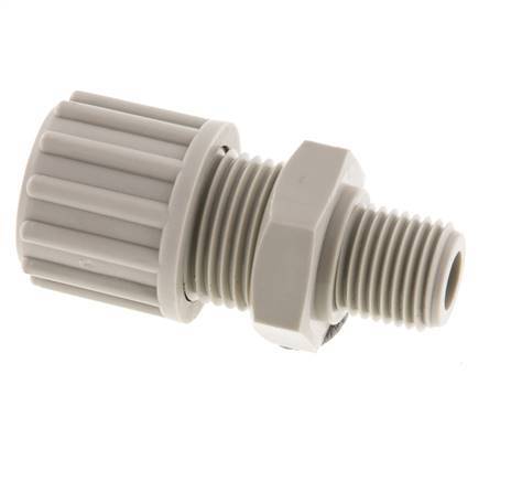 12x10mm & G1/4'' PP Rechte Knelfitting Buitendraad 10bar