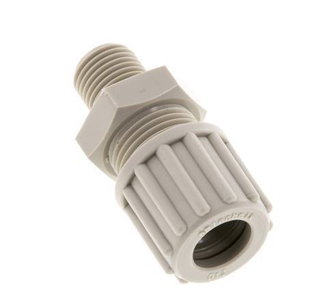 12x10mm & G1/4'' PP Rechte Knelfitting Buitendraad 10bar