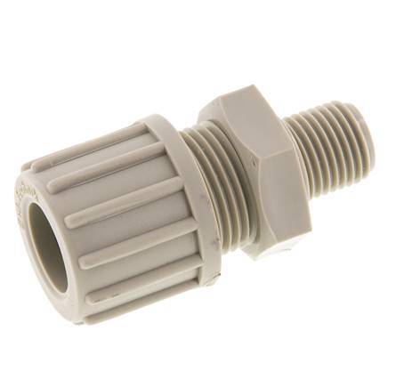 14x12mm & G1/4'' PP Rechte Knelfitting Buitendraad 10bar