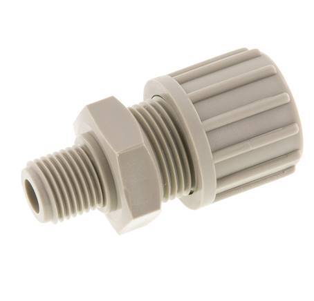 14x12mm & G1/4'' PP Rechte Knelfitting Buitendraad 10bar