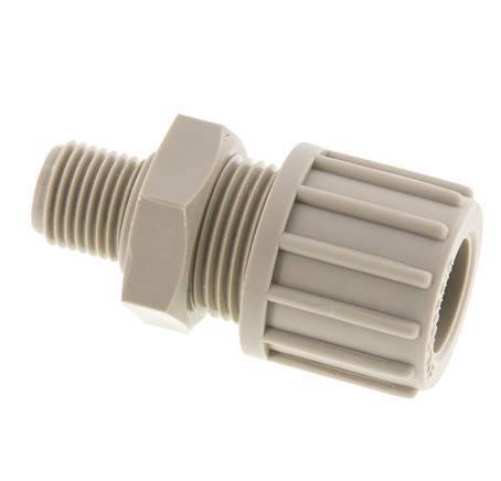 14x12mm & G1/4'' PP Rechte Knelfitting Buitendraad 10bar