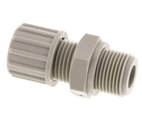 10x8mm & G3/8'' PP Rechte Knelfitting Buitendraad 10bar