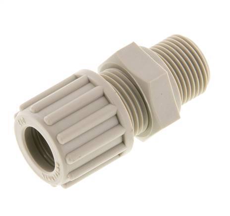 12x10mm & G3/8'' PP Rechte Knelfitting Buitendraad 10bar