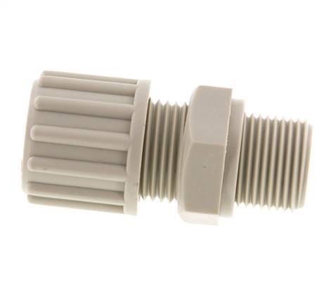 12x10mm & G3/8'' PP Rechte Knelfitting Buitendraad 10bar