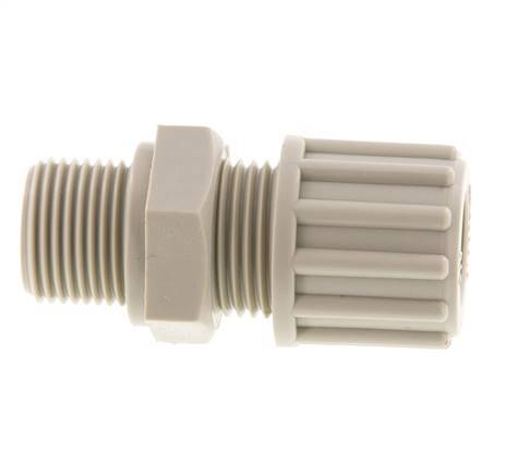 12x10mm & G3/8'' PP Rechte Knelfitting Buitendraad 10bar