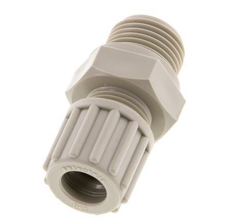 12x10mm & G1/2'' PP Rechte Knelfitting Buitendraad 10bar
