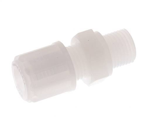 6x4mm & G1/8'' PVDF Rechte Knelfitting Buitendraad 10bar