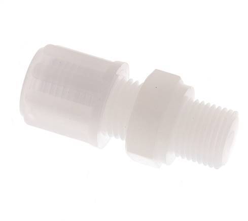 6x4mm & G1/8'' PVDF Rechte Knelfitting Buitendraad 10bar