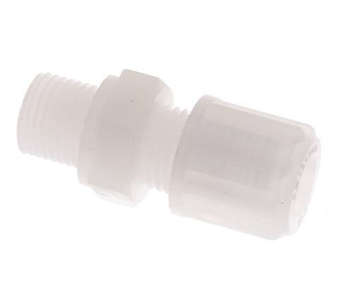 6x4mm & G1/8'' PVDF Rechte Knelfitting Buitendraad 10bar