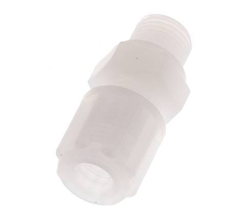 6x4mm & G1/8'' PVDF Rechte Knelfitting Buitendraad 10bar