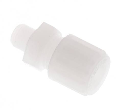 8x6mm & G1/8'' PVDF Rechte Knelfitting Buitendraad 10bar