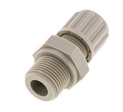 10x8mm & G1/8'' PVDF Rechte Knelfitting Buitendraad 10bar