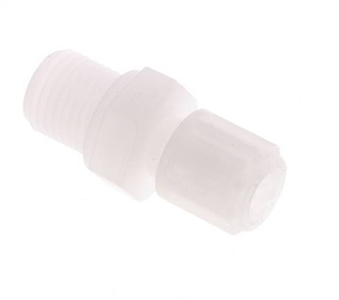 6x4mm & G1/4'' PVDF Rechte Knelfitting Buitendraad 10bar