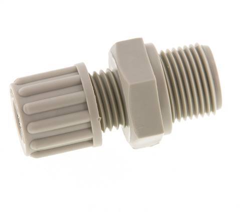 6x4mm & G1/4'' PVDF Rechte Knelfitting Buitendraad 10bar
