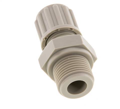 6x4mm & G1/4'' PVDF Rechte Knelfitting Buitendraad 10bar